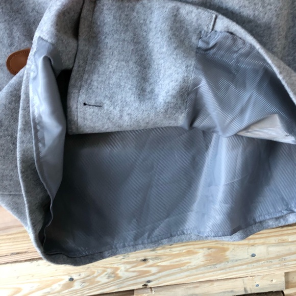 LIZ CLAIBORNE grey wool skirt with leather size 10 - Picture 6 of 9